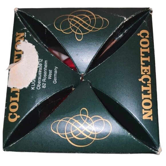 Vintage Red Glass Ornament With White Dove Design Made In West Germany - Picture 6 of 9